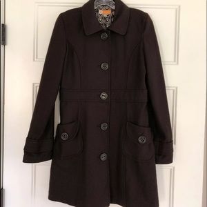 Tulle Wool Coat Woman’s Medium Chocolate Brown